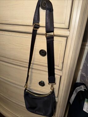 Stoney Clover Lane Black Crossbody Shoulder Bag with Gold Hardware Nylon